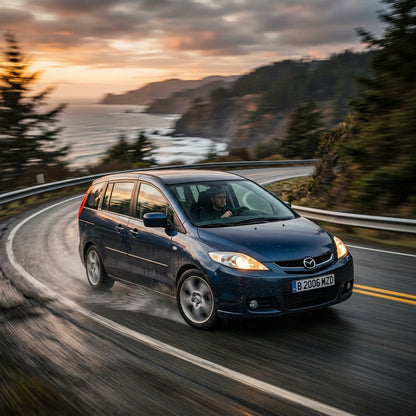 Action Shot: Mazda 5 Driving Fast