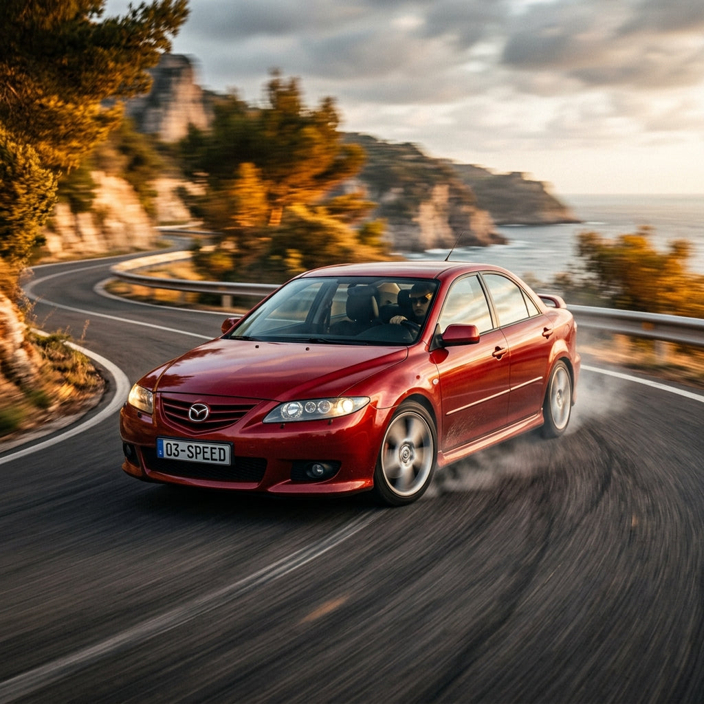 Action Shot: Mazda 6 Driving Fast