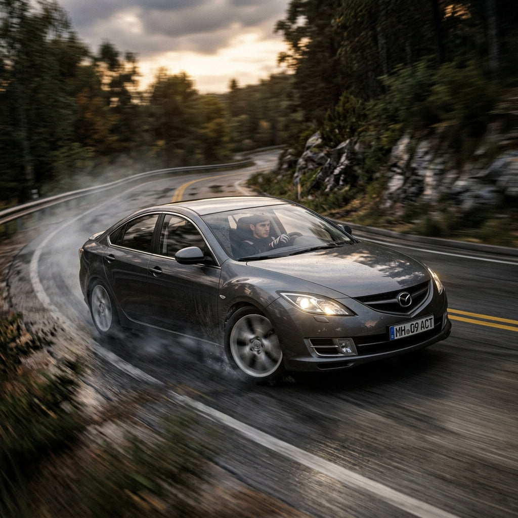 Action Shot: Mazda 6 Driving Fast