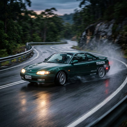 Action Shot: Mazda 626,MX-6 Driving Fast