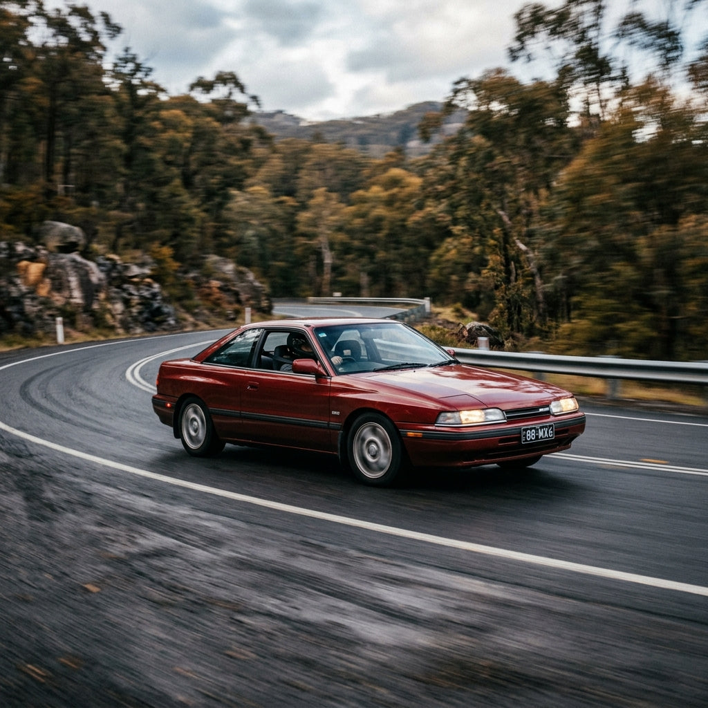 Action Shot: Mazda 626,MX-6 Driving Fast