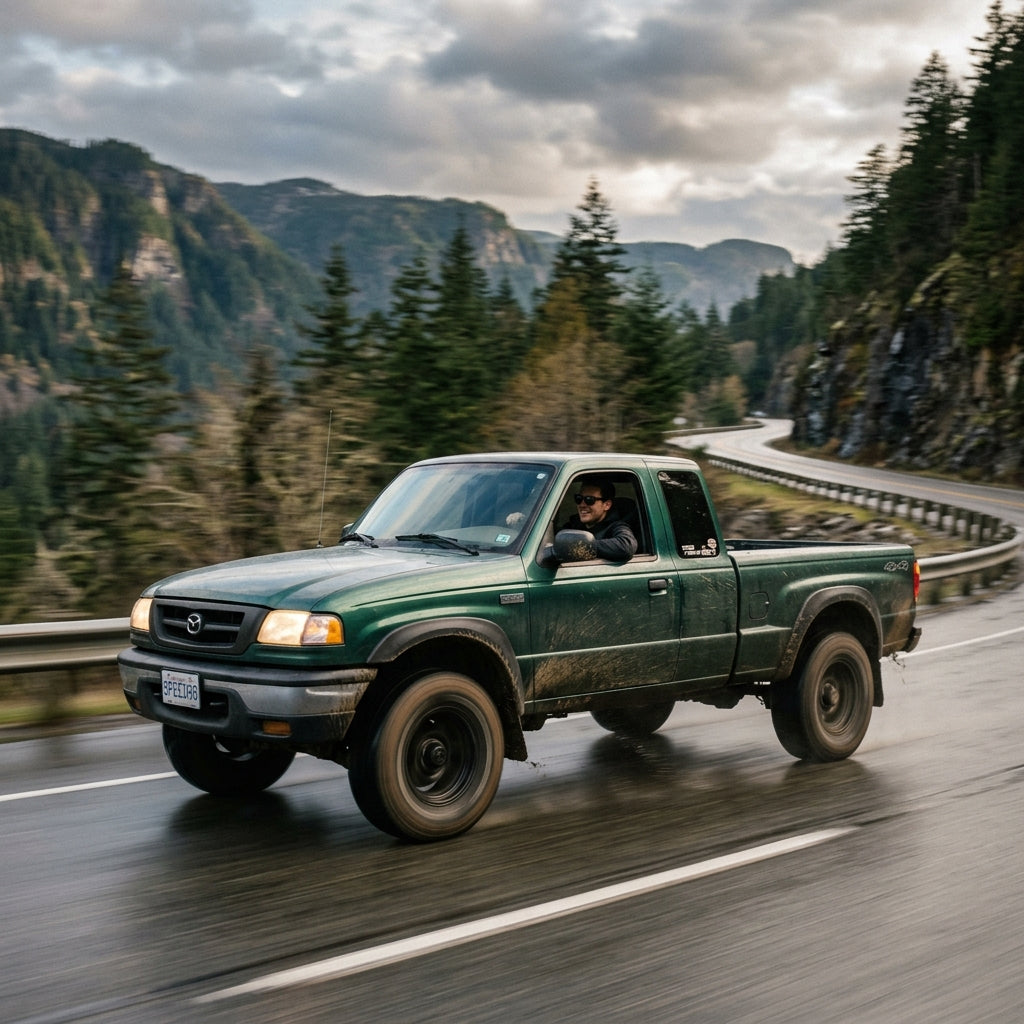 Action Shot: Mazda B-Series Driving Fast