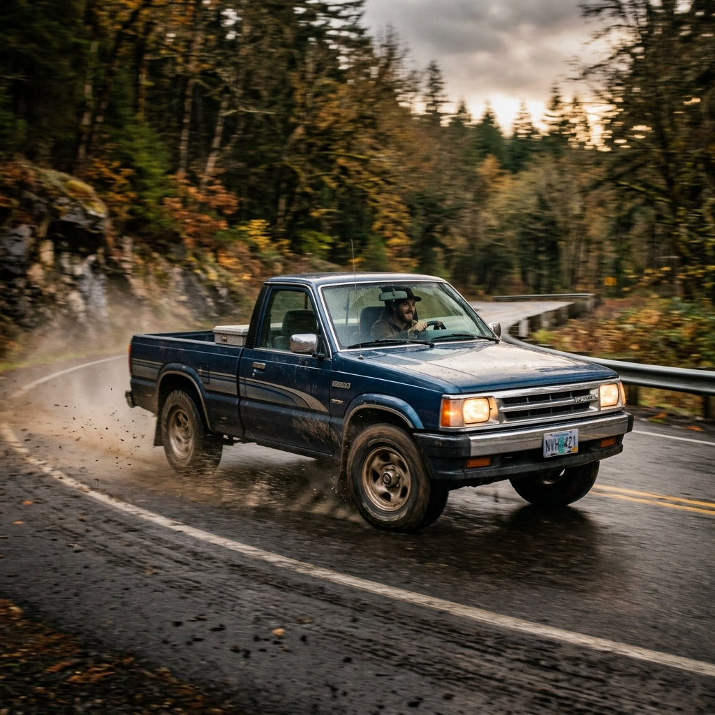 Action Shot: Mazda B-Series,B2300 Driving Fast