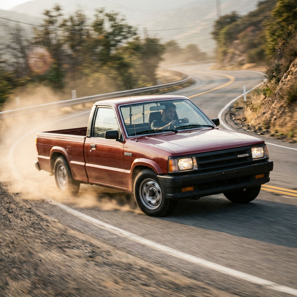 Action Shot: Mazda B2200 Driving Fast
