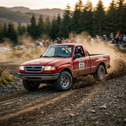 Action Shot: Mazda B2300 Driving Fast