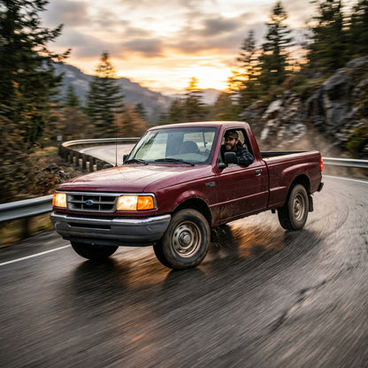 Action Shot: Mazda B2300 Driving Fast