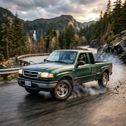 Action Shot: Mazda B3000 Driving Fast