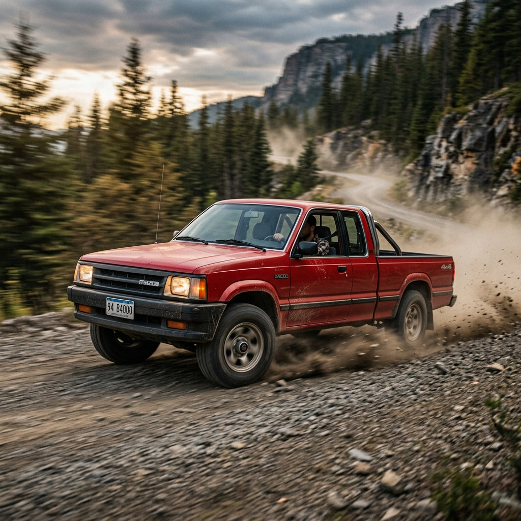 Action Shot: Mazda B4000 Driving Fast