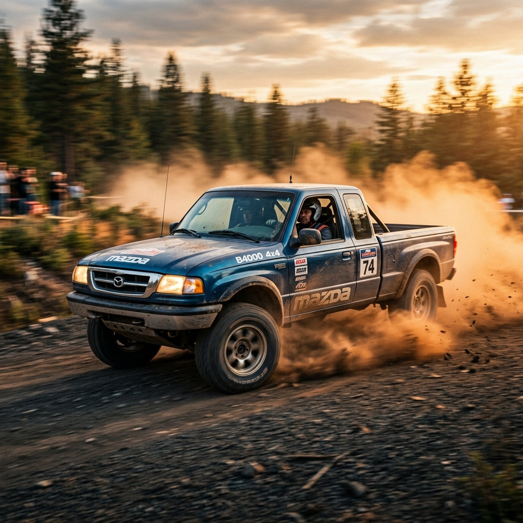 Action Shot: Mazda B4000 Driving Fast