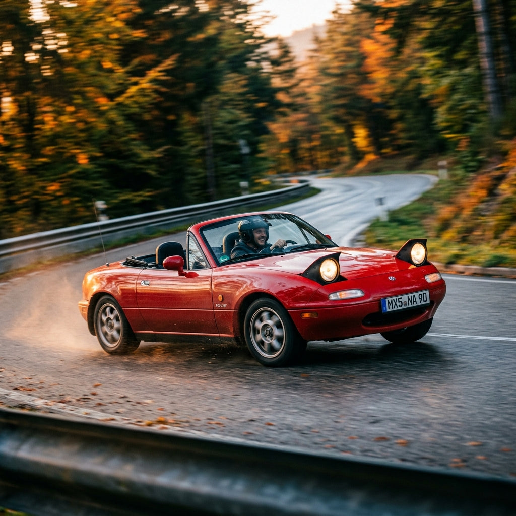Action Shot: Mazda MX-5 Miata Driving Fast