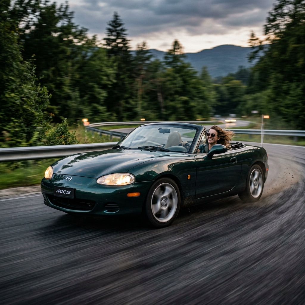 Action Shot: Mazda MX-5 Miata Driving Fast