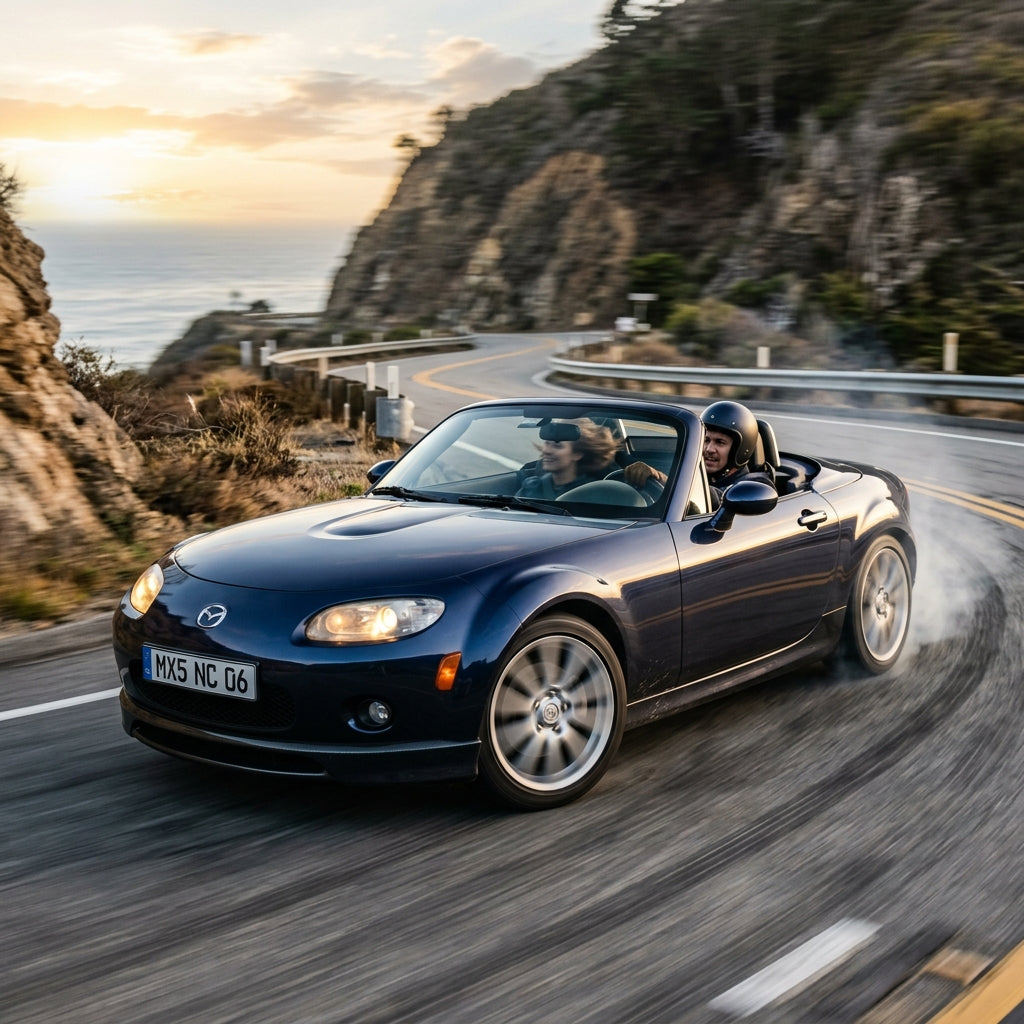 Action Shot: Mazda MX-5 Miata Driving Fast