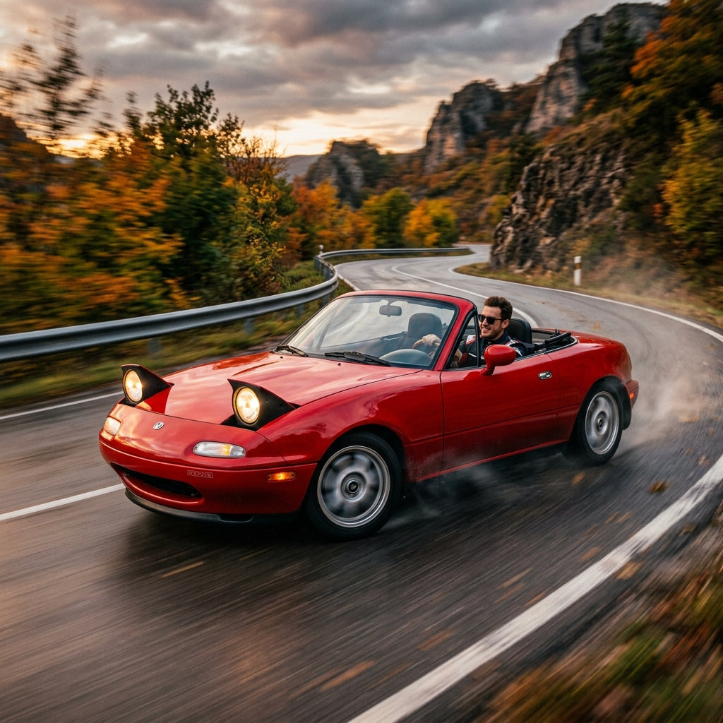 Action Shot: Mazda MX-5 Miata Driving Fast