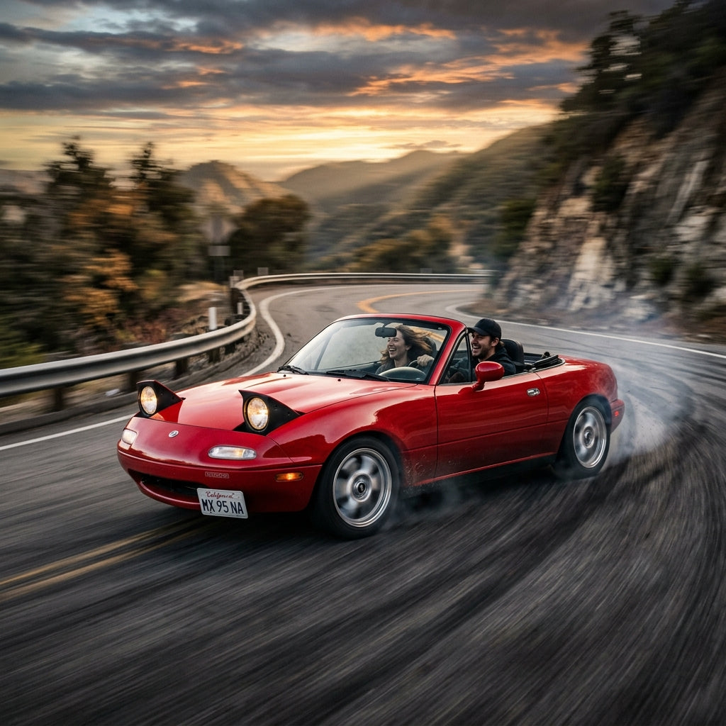 Action Shot: Mazda MX-5 Miata Driving Fast