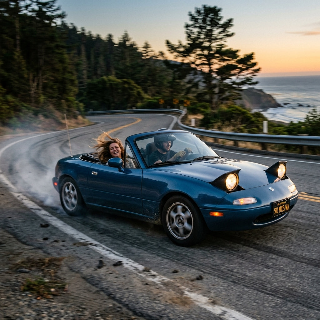 Action Shot: Mazda MX-5 Miata Driving Fast