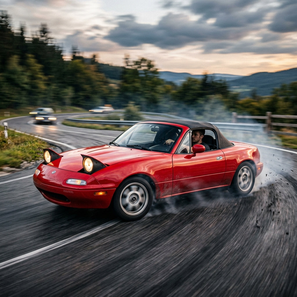 Action Shot: Mazda MX-5 Miata Driving Fast