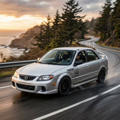 Action Shot: Mazda Protegé Driving Fast