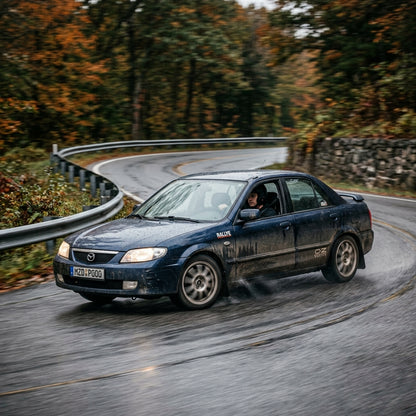 Action Shot: Mazda Protegé Driving Fast