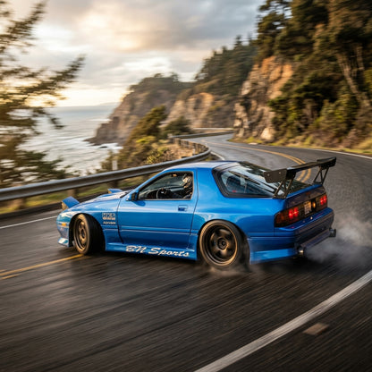 Action Shot: Mazda RX-7 Driving Fast