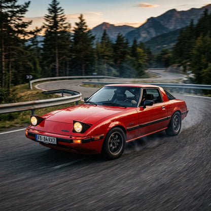 Action Shot: Mazda RX-7 Driving Fast