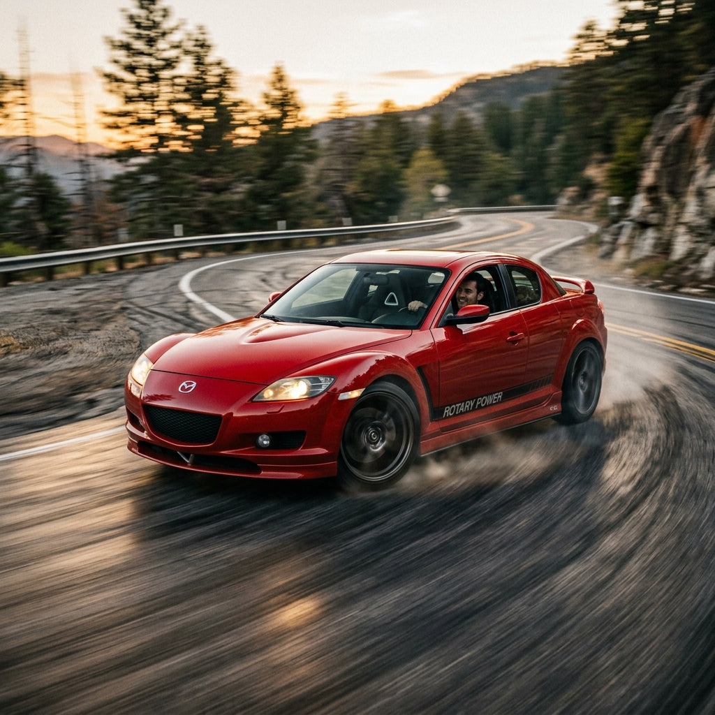 Action Shot: Mazda RX-8 Driving Fast