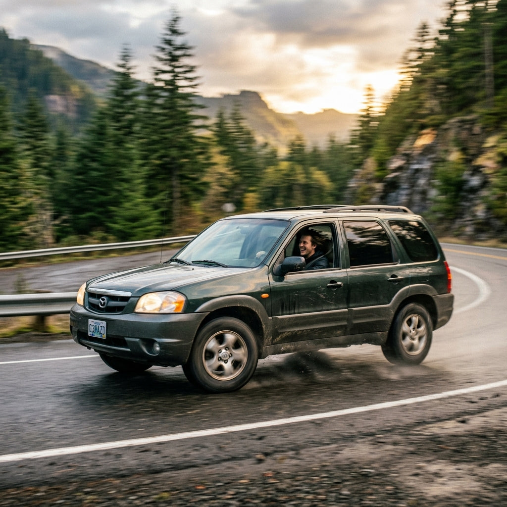 Action Shot: Mazda Tribute Driving Fast