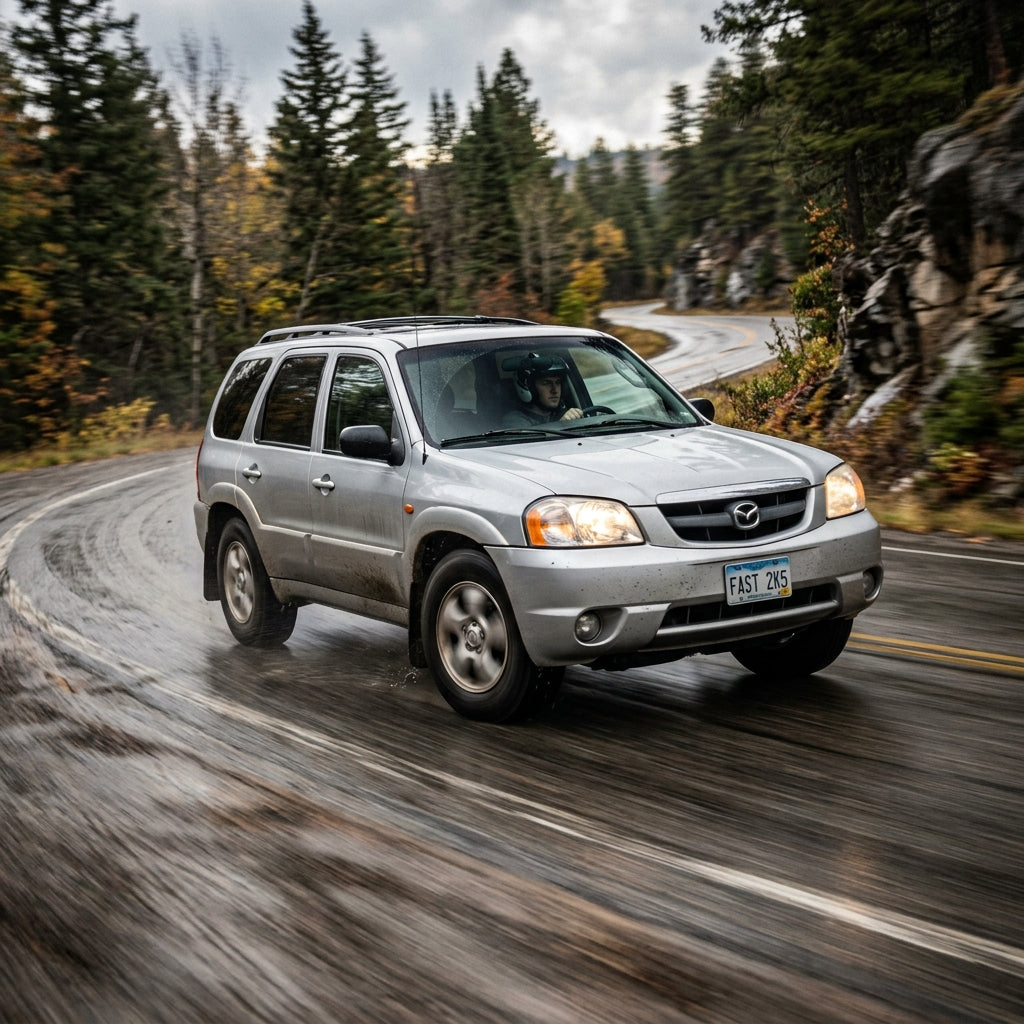 Action Shot: Mazda Tribute Driving Fast