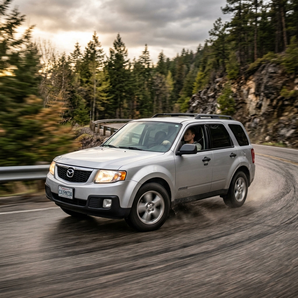 Action Shot: Mazda Tribute Driving Fast