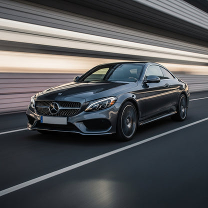 Action Shot: Mercedes-Benz C-Class, E-Class, GL-Class, SL-Class Driving Fast