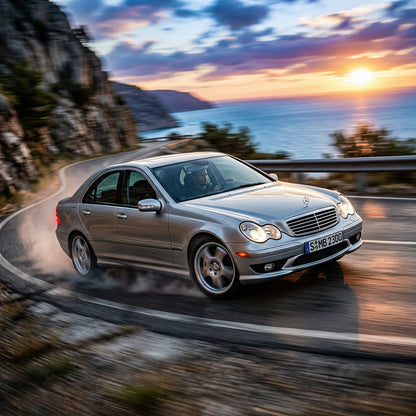 Action Shot: Mercedes-Benz C230 Driving Fast