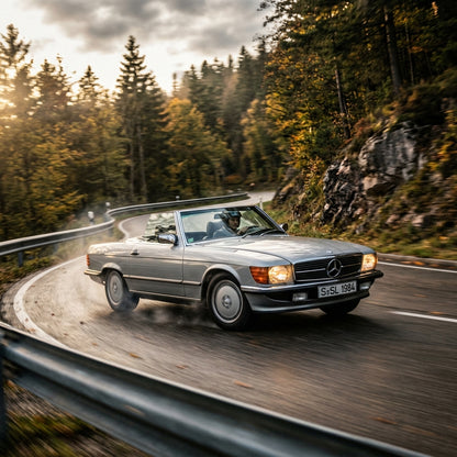 Action Shot: Mercedes Benz  Driving Fast