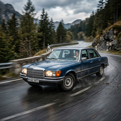 Action Shot: Mercedes Benz  Driving Fast