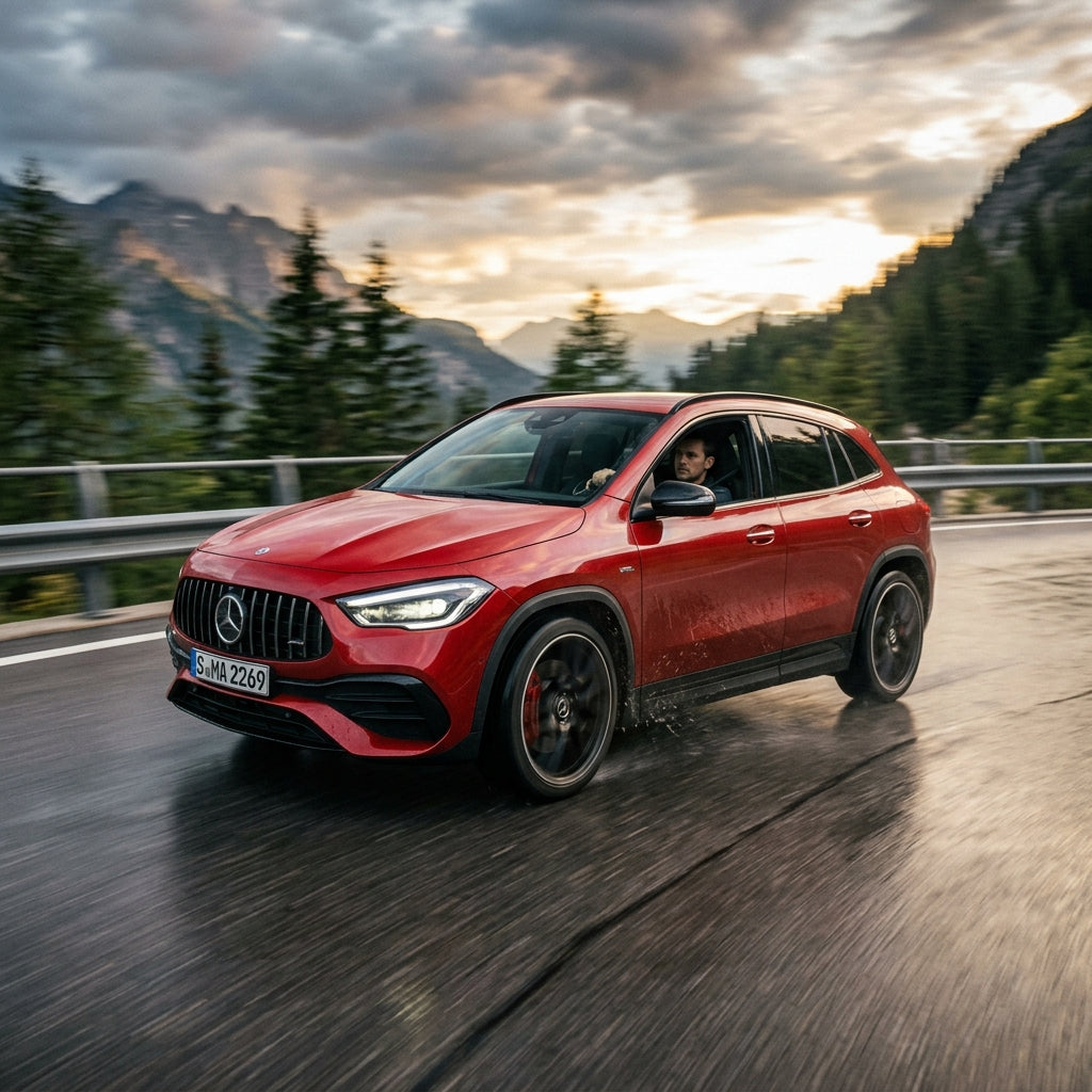 Action Shot: Mercedes Benz A-Class,CLA-Class,GLA-Class Driving Fast
