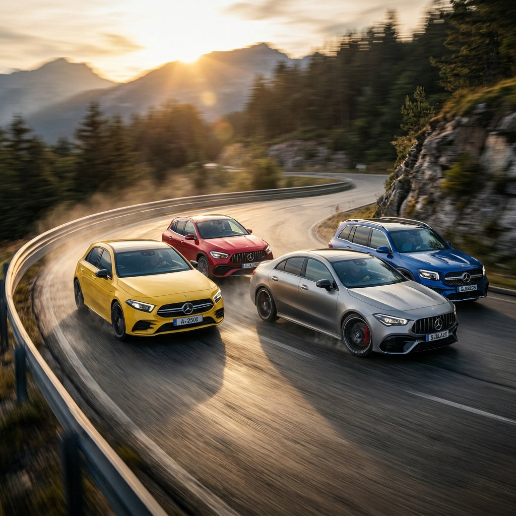 Action Shot: Mercedes Benz A-Class,CLA-Class,GLA-Class,GLB-Class Driving Fast