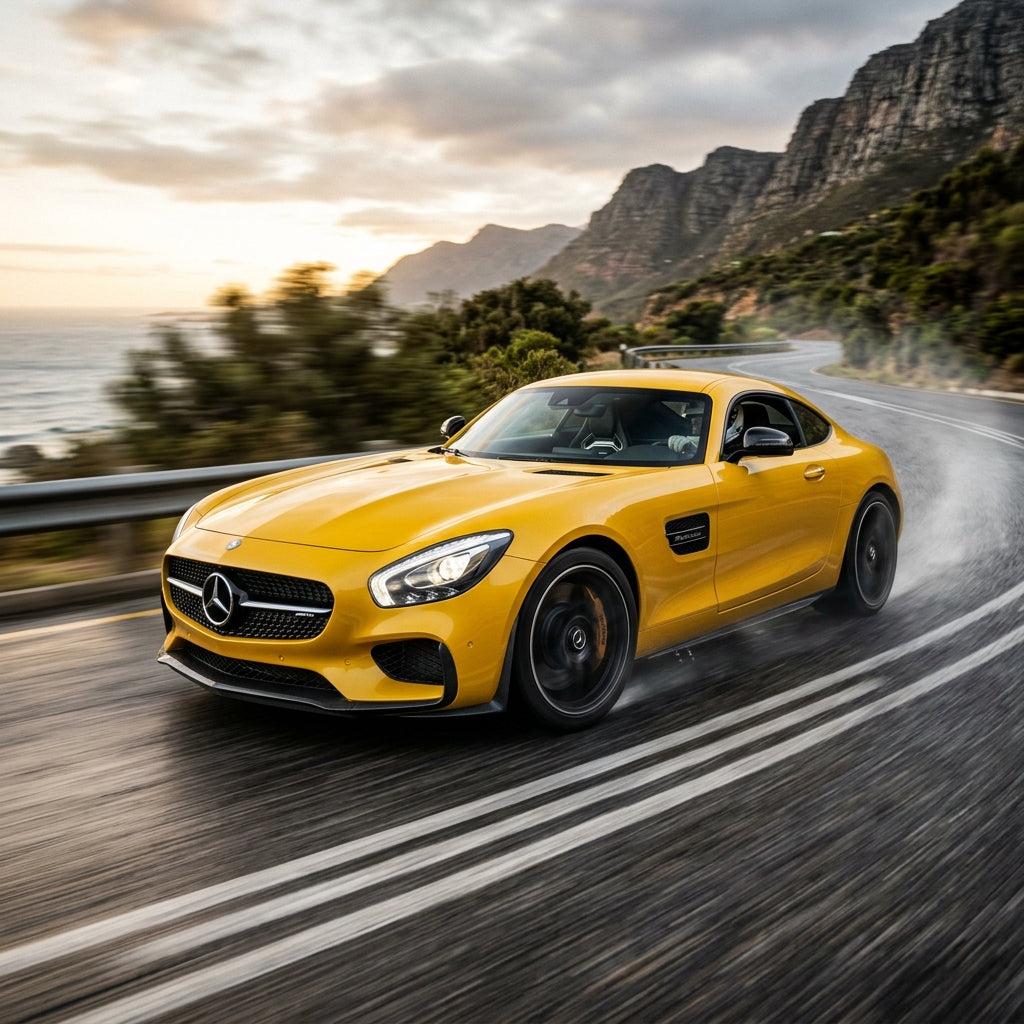 Action Shot: Mercedes Benz AMG GT Driving Fast
