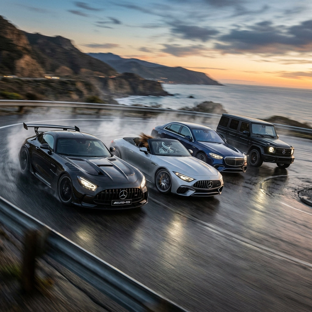 Action Shot: Mercedes Benz AMG GT,SL-Class,S-Class,G-Class Driving Fast