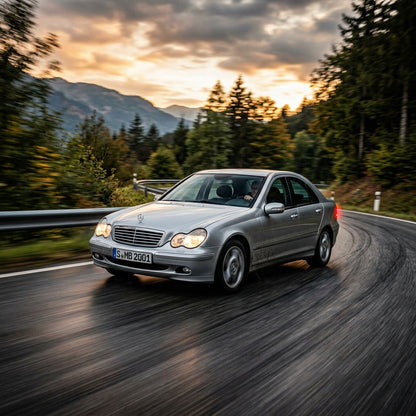 Action Shot: Mercedes Benz C-Class Driving Fast