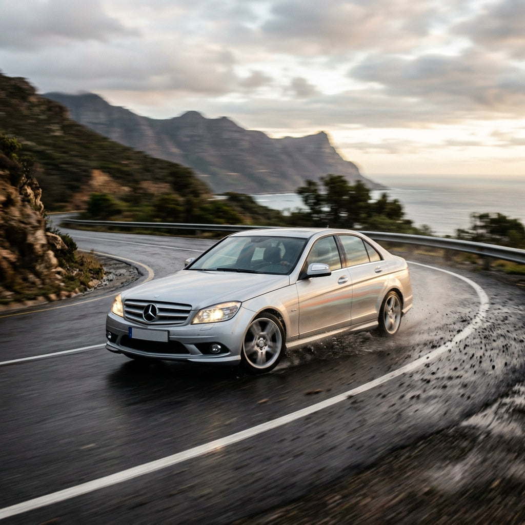 Action Shot: Mercedes Benz C-Class Driving Fast