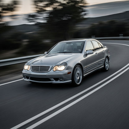 Action Shot: Mercedes Benz C-Class Driving Fast
