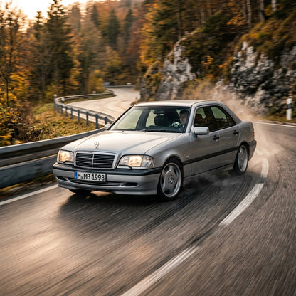 Action Shot: Mercedes Benz C-Class Driving Fast