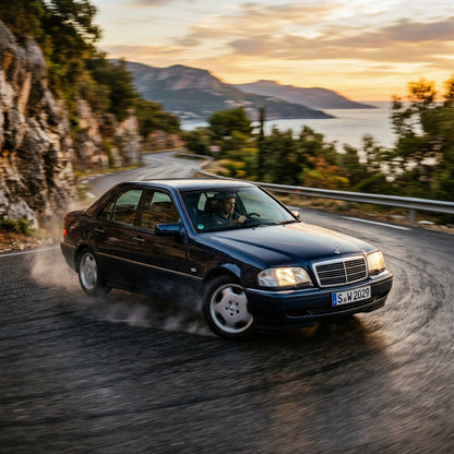 Action Shot: Mercedes Benz C-Class Driving Fast