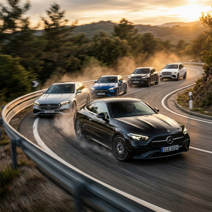 Action Shot: Mercedes Benz C-Class,E-Class,GLC-Class,GLE-Class,CLE Driving Fast