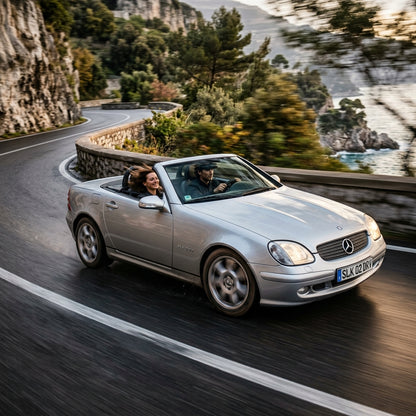 Action Shot: Mercedes Benz C-Class,SLK-Class Driving Fast