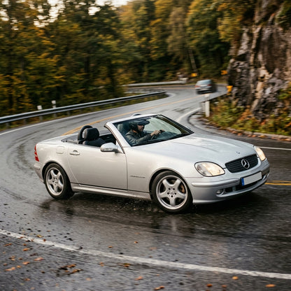 Action Shot: Mercedes Benz C-Class,SLK-Class Driving Fast
