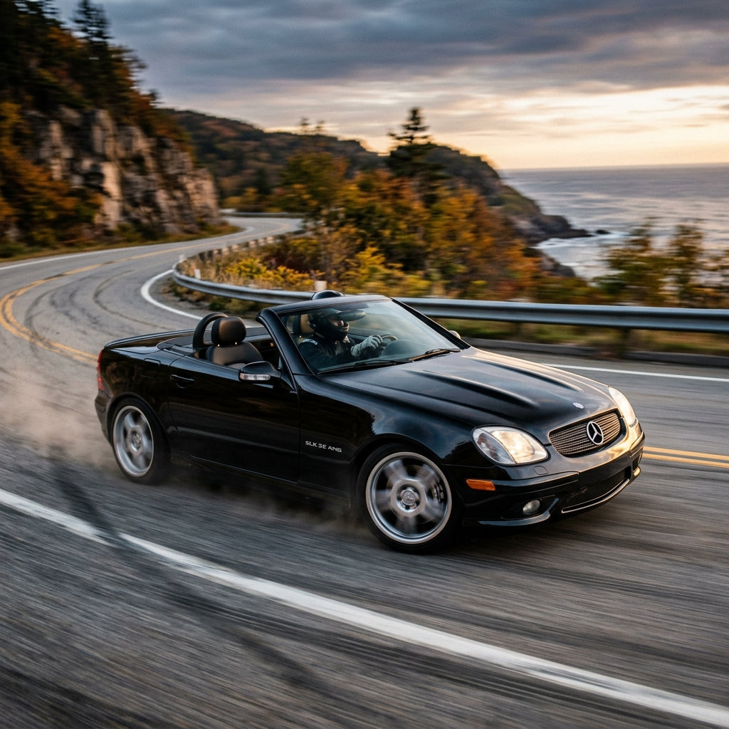 Action Shot: Mercedes Benz C-Class,SLK-Class Driving Fast