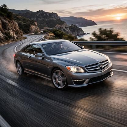 Action Shot: Mercedes Benz CL-Class Driving Fast