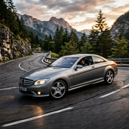 Action Shot: Mercedes Benz CL-Class Driving Fast