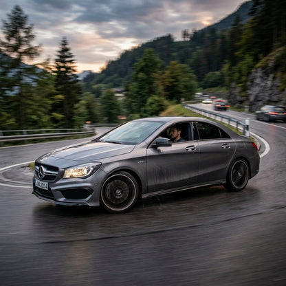 Action Shot: Mercedes Benz CLA-Class Driving Fast