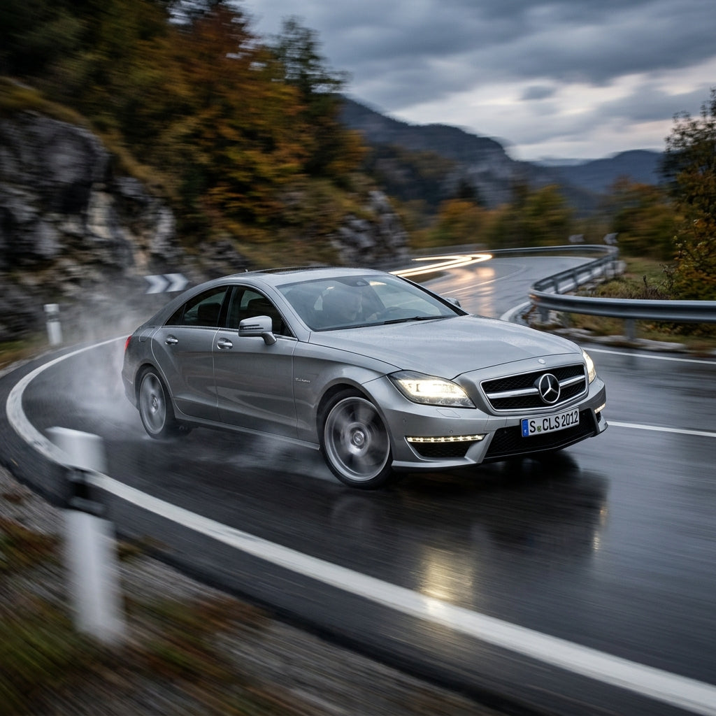 Action Shot: Mercedes Benz CLS-Class Driving Fast