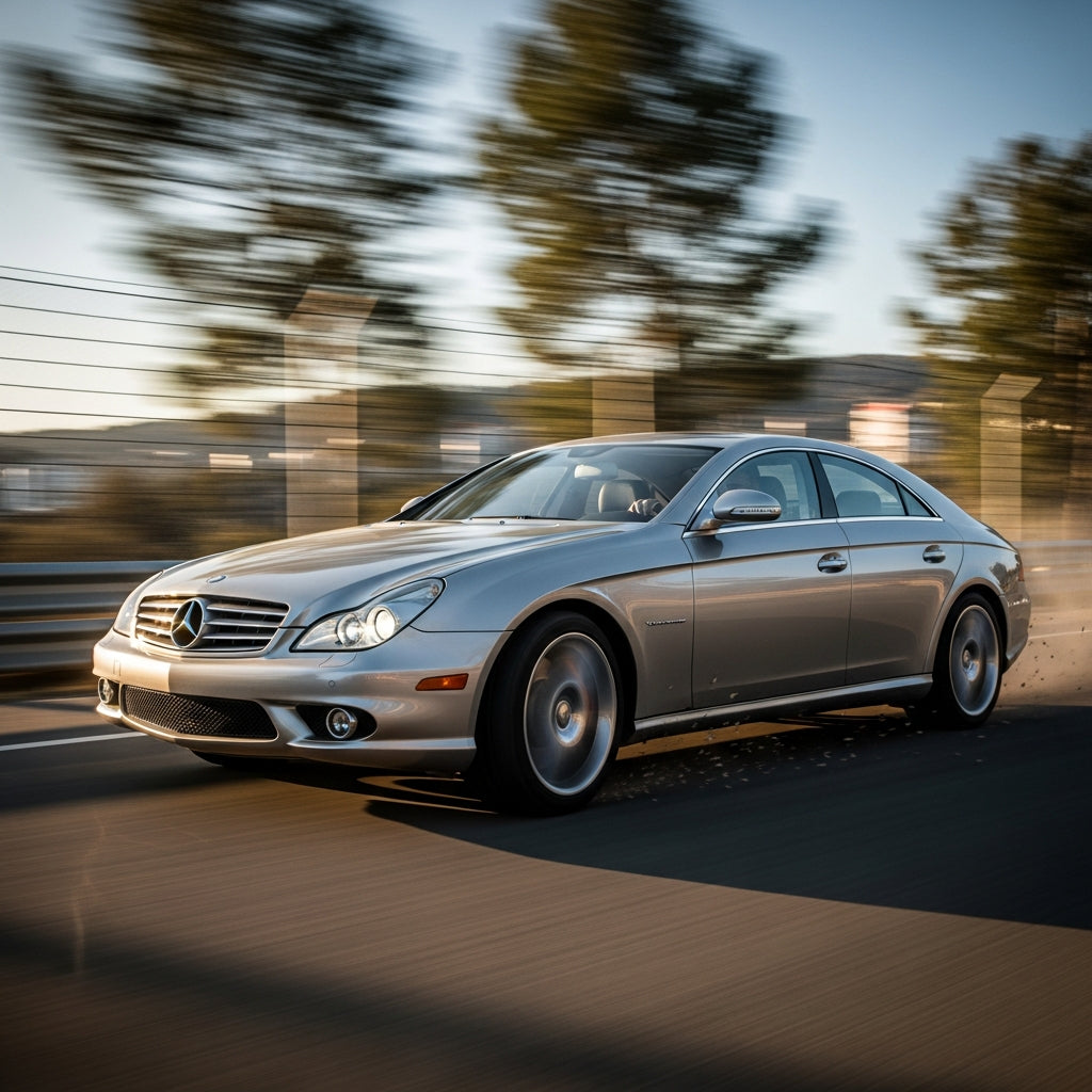 Action Shot: Mercedes Benz CLS-Class Driving Fast